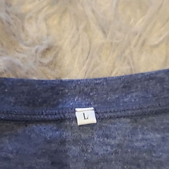 Amazon womens blue soft cotton,‎ polyester stretch tshirt size large - Picture 2 of 7